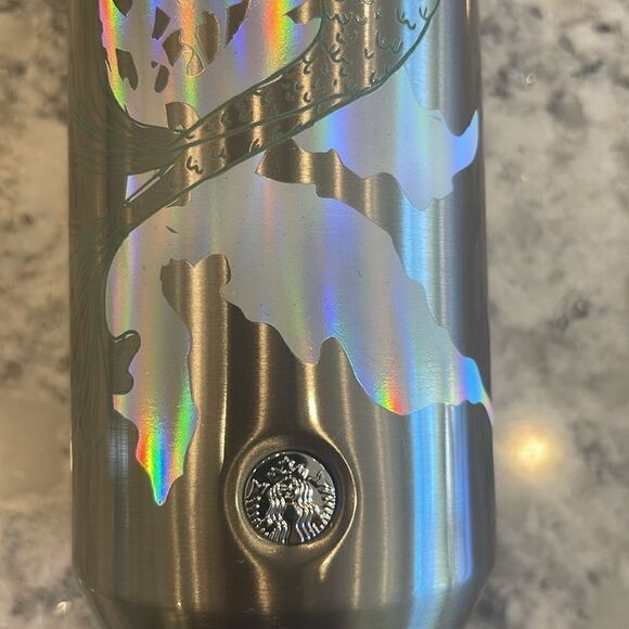 Starbucks Siren Metal 16oz Tumbler Silver and Green - Picture 4 of 5
